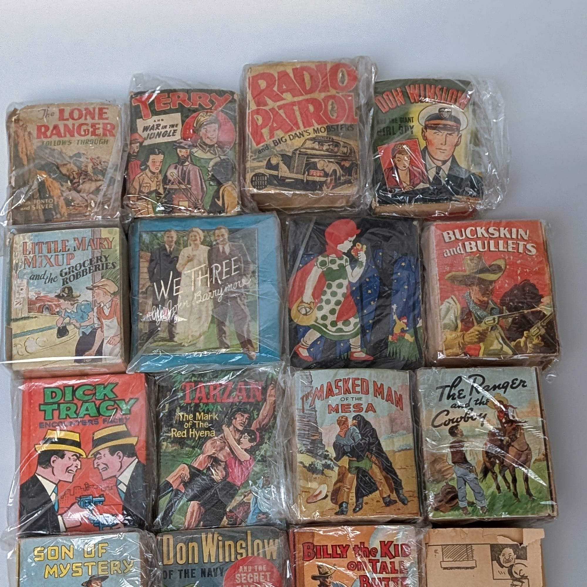 Vintage Big Little Books Lot+Lone Ranger+Dick Tracy+Tarzan+Popeye+Roy Rogers