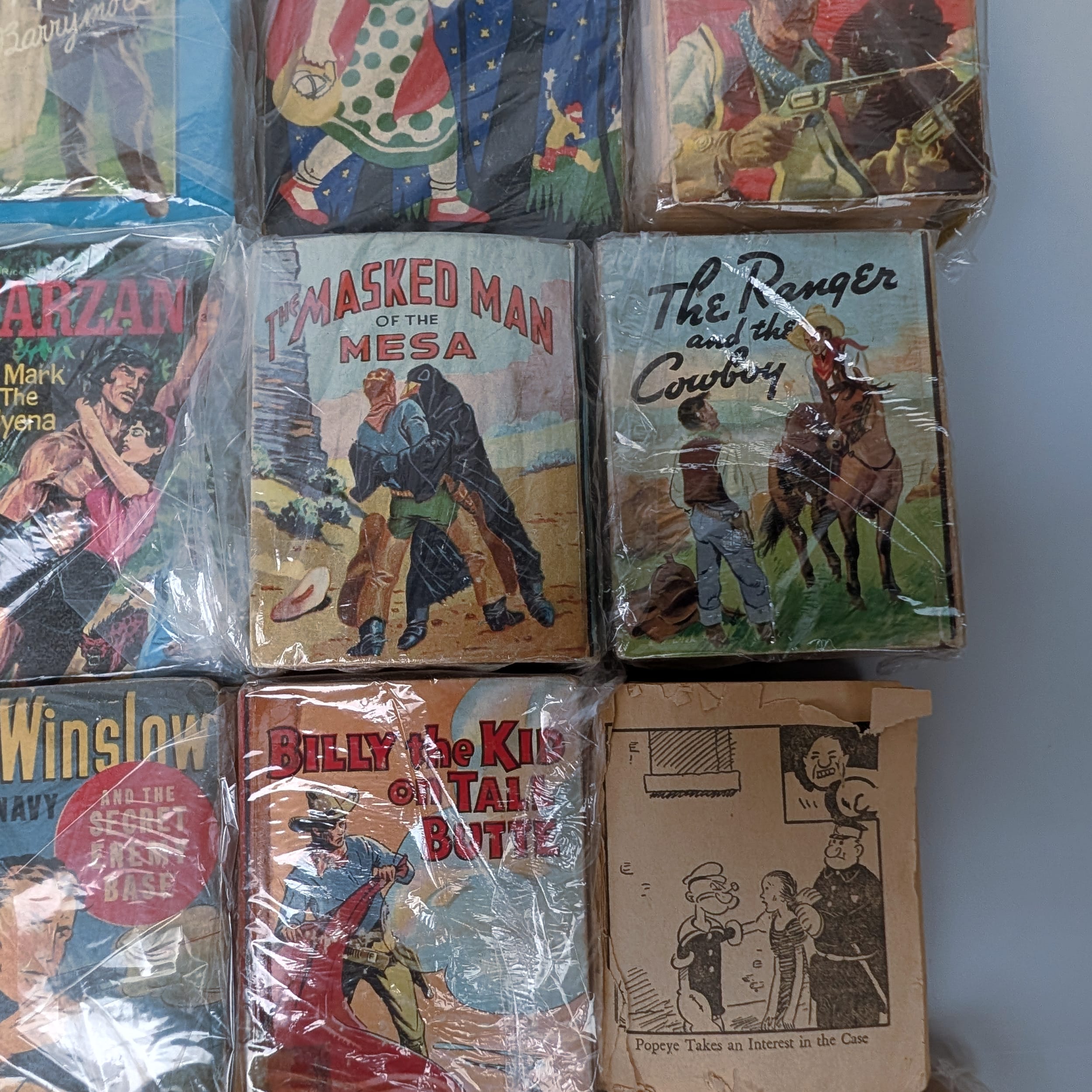 Vintage Big Little Books Lot+Lone Ranger+Dick Tracy+Tarzan+Popeye+Roy Rogers
