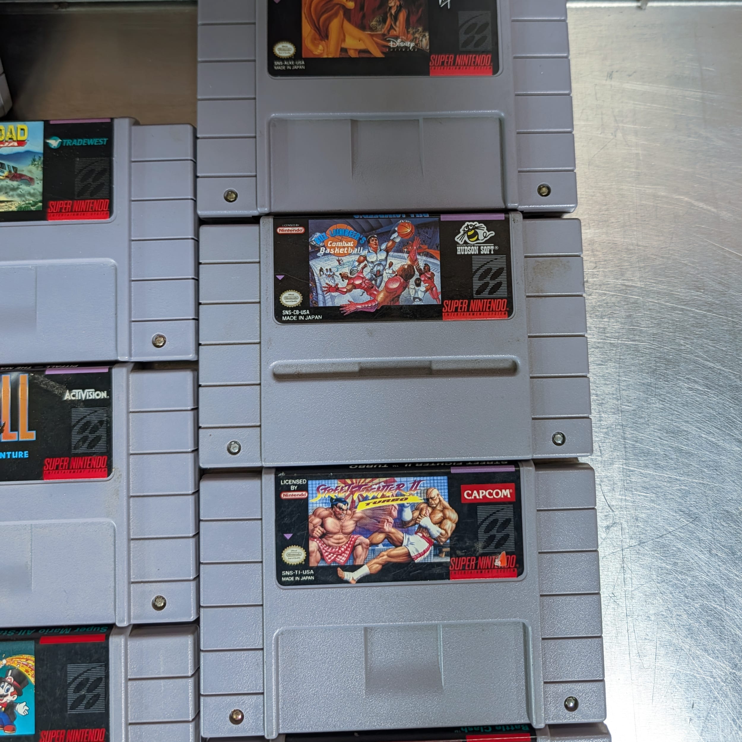 SNES Super Nintendo 29 Game Lot+Mario World+All-Stars+MK3+SF2 Turbo+Doom