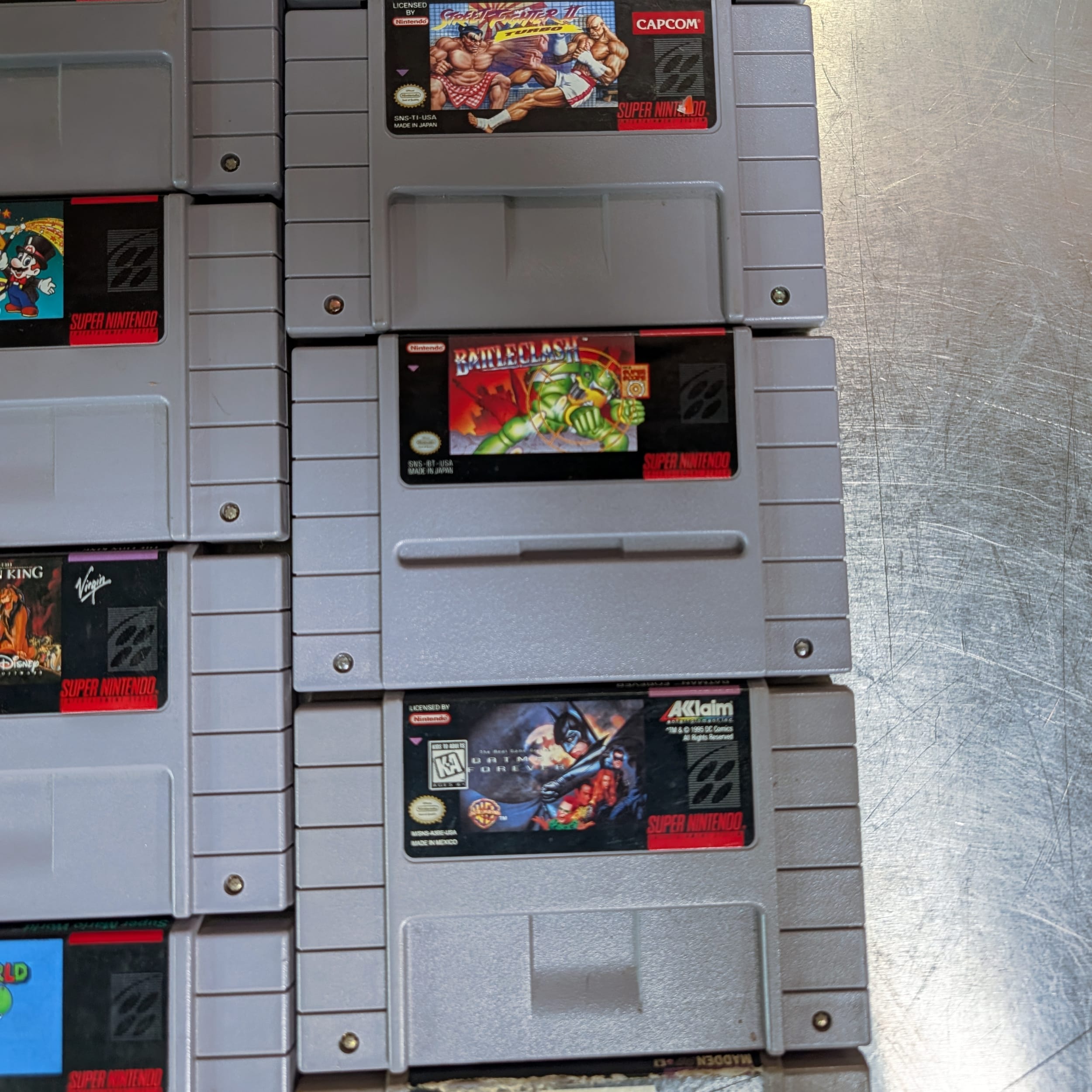 SNES Super Nintendo 29 Game Lot+Mario World+All-Stars+MK3+SF2 Turbo+Doom