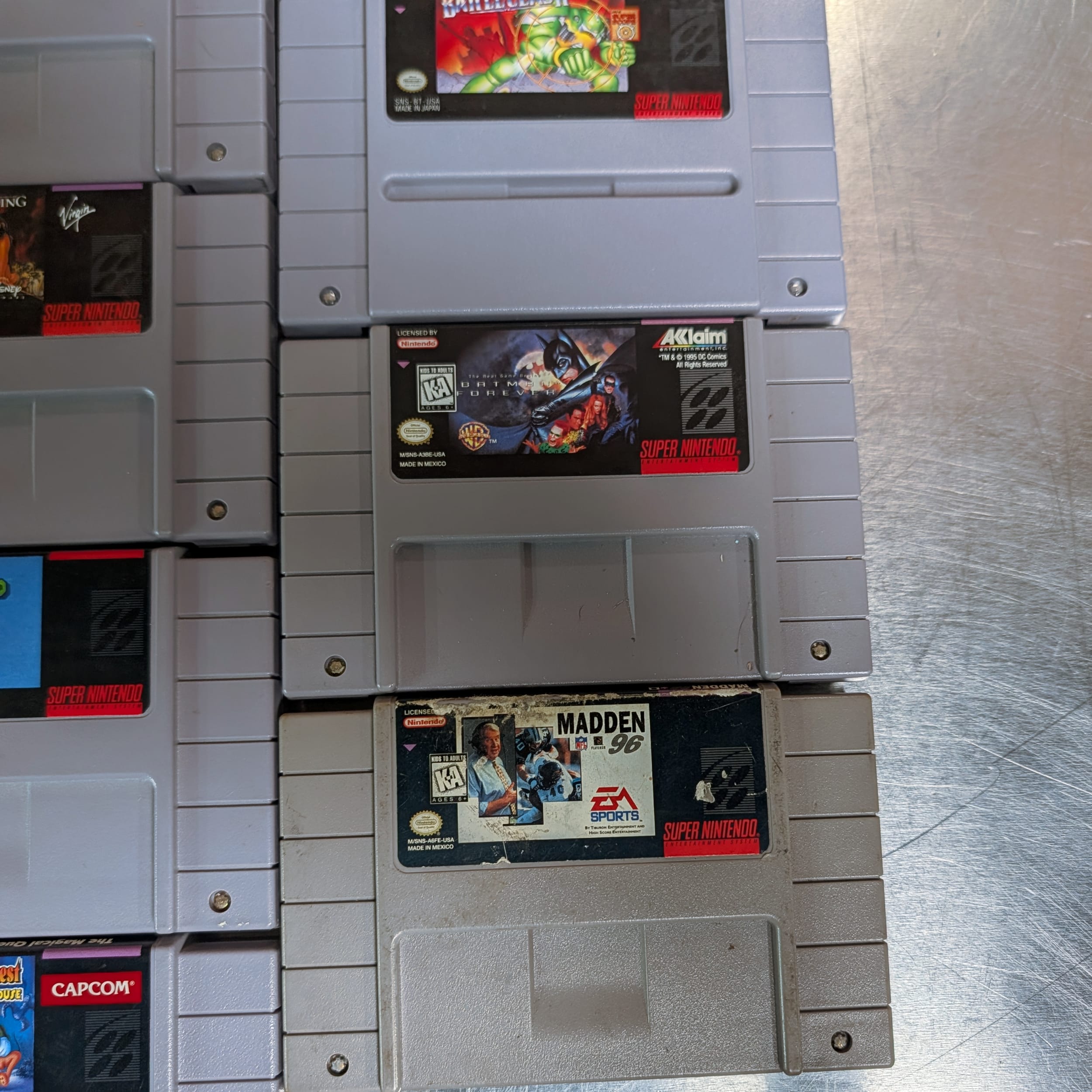 SNES Super Nintendo 29 Game Lot+Mario World+All-Stars+MK3+SF2 Turbo+Doom