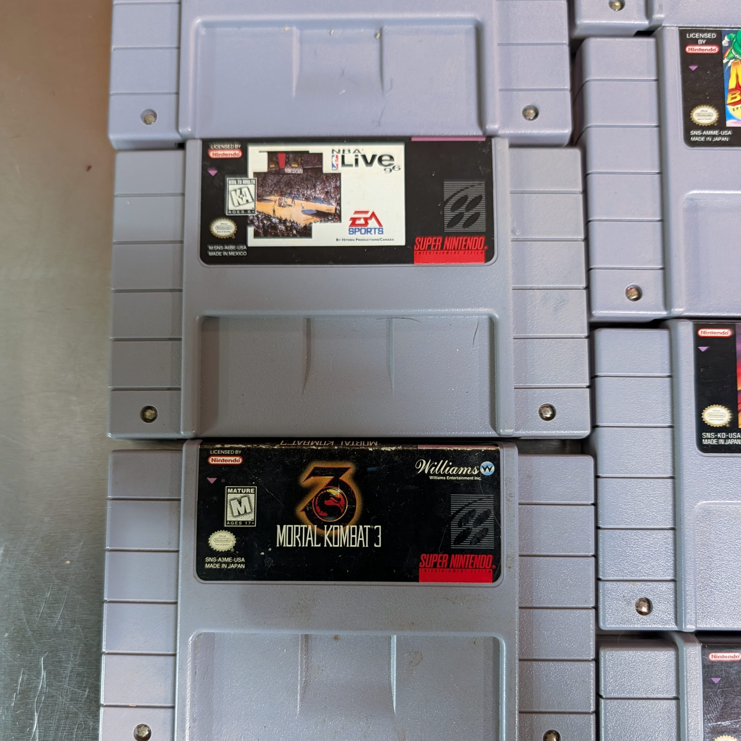 SNES Super Nintendo 29 Game Lot+Mario World+All-Stars+MK3+SF2 Turbo+Doom