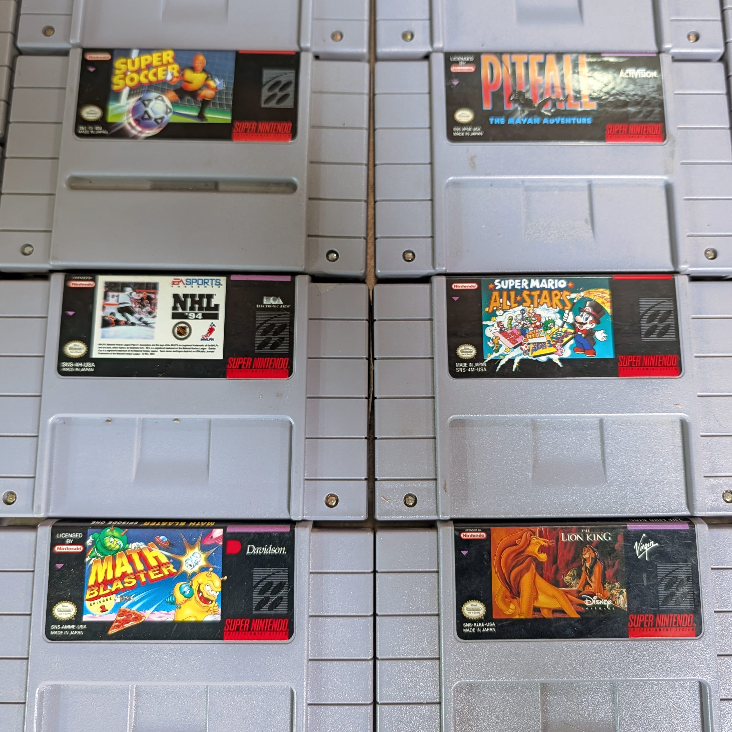 SNES Super Nintendo 29 Game Lot+Mario World+All-Stars+MK3+SF2 Turbo+Doom