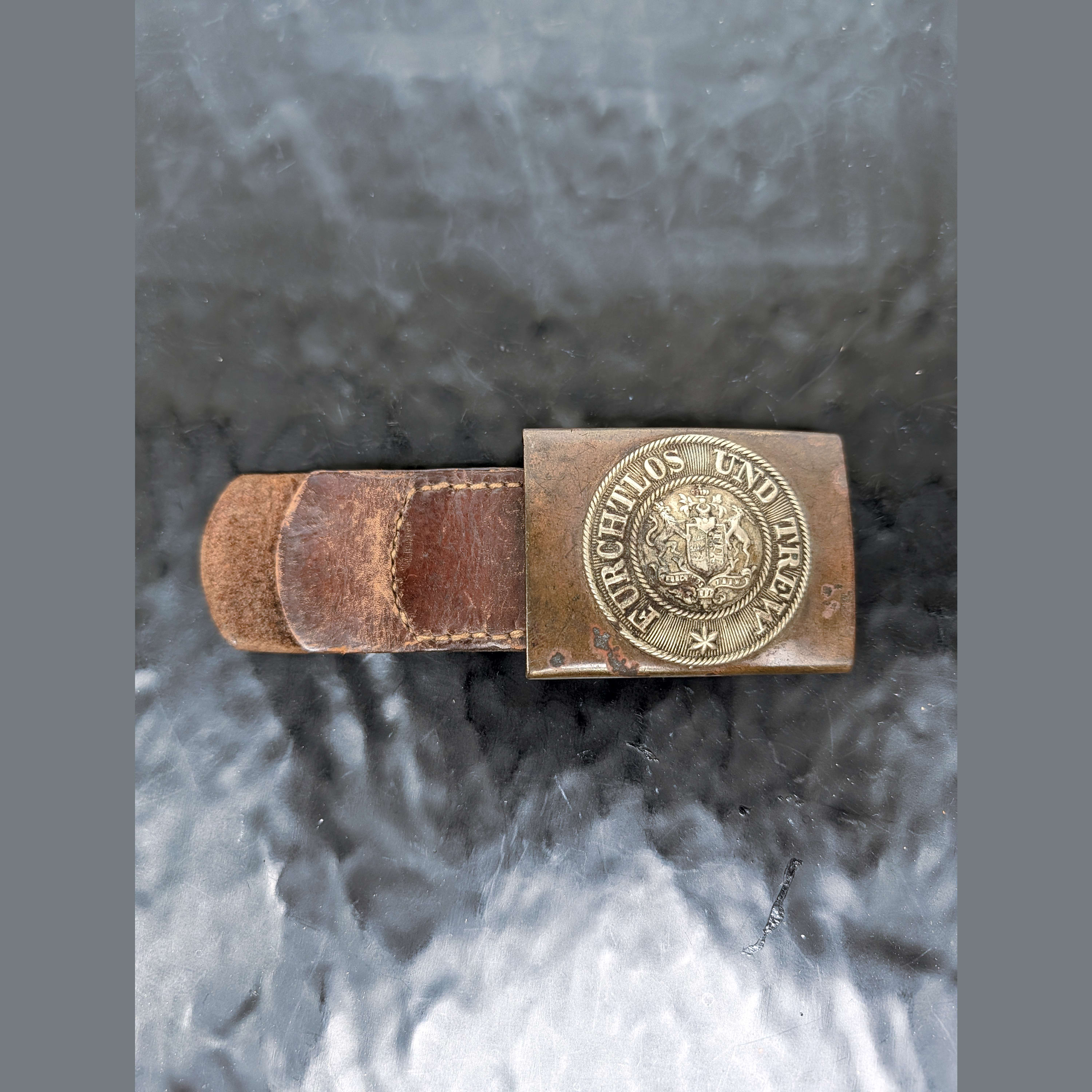 German Wurttemburg Furchtlos Und Trew Belt Buckle Early 1870 WWI WWII Old