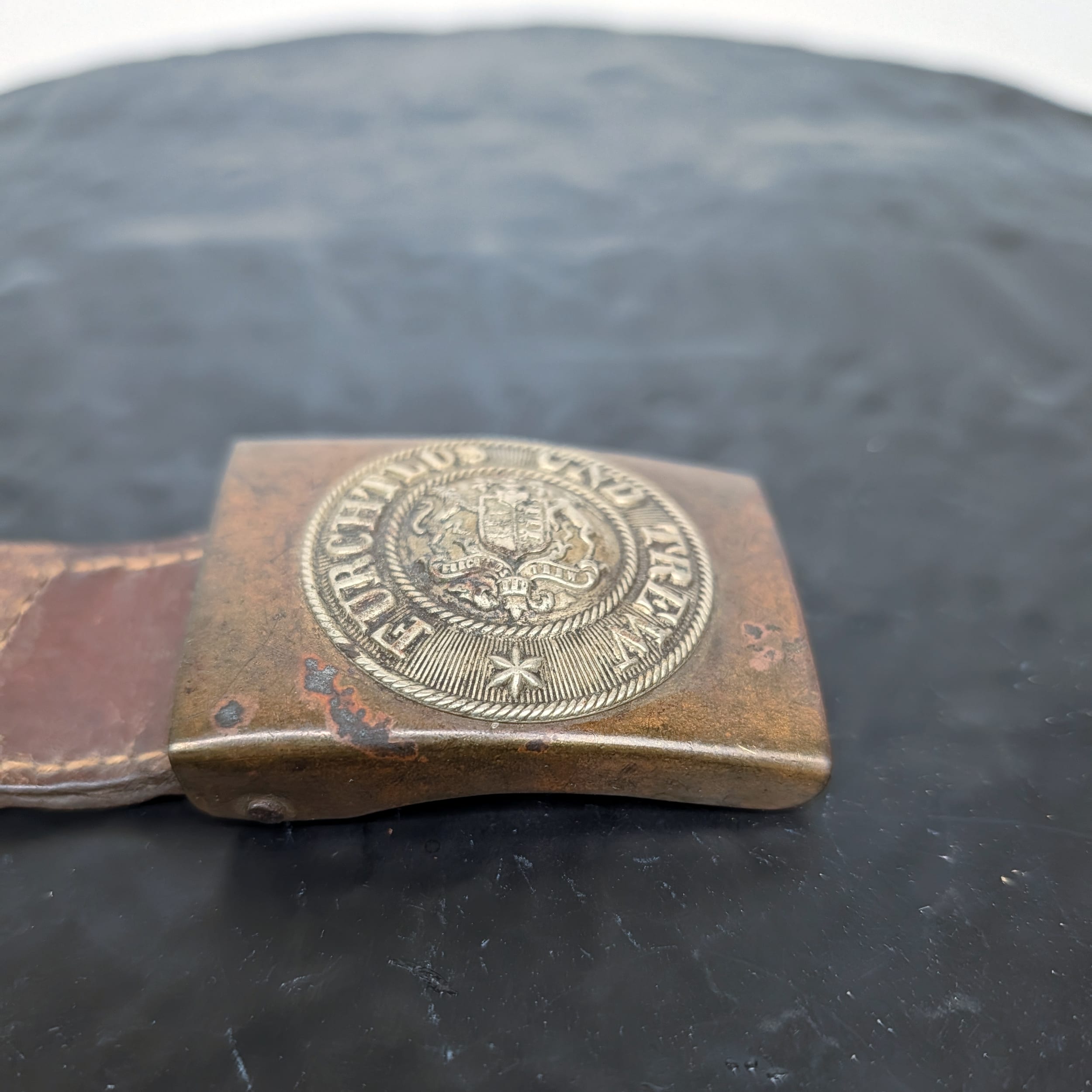 German Wurttemburg Furchtlos Und Trew Belt Buckle Early 1870 WWI WWII Old