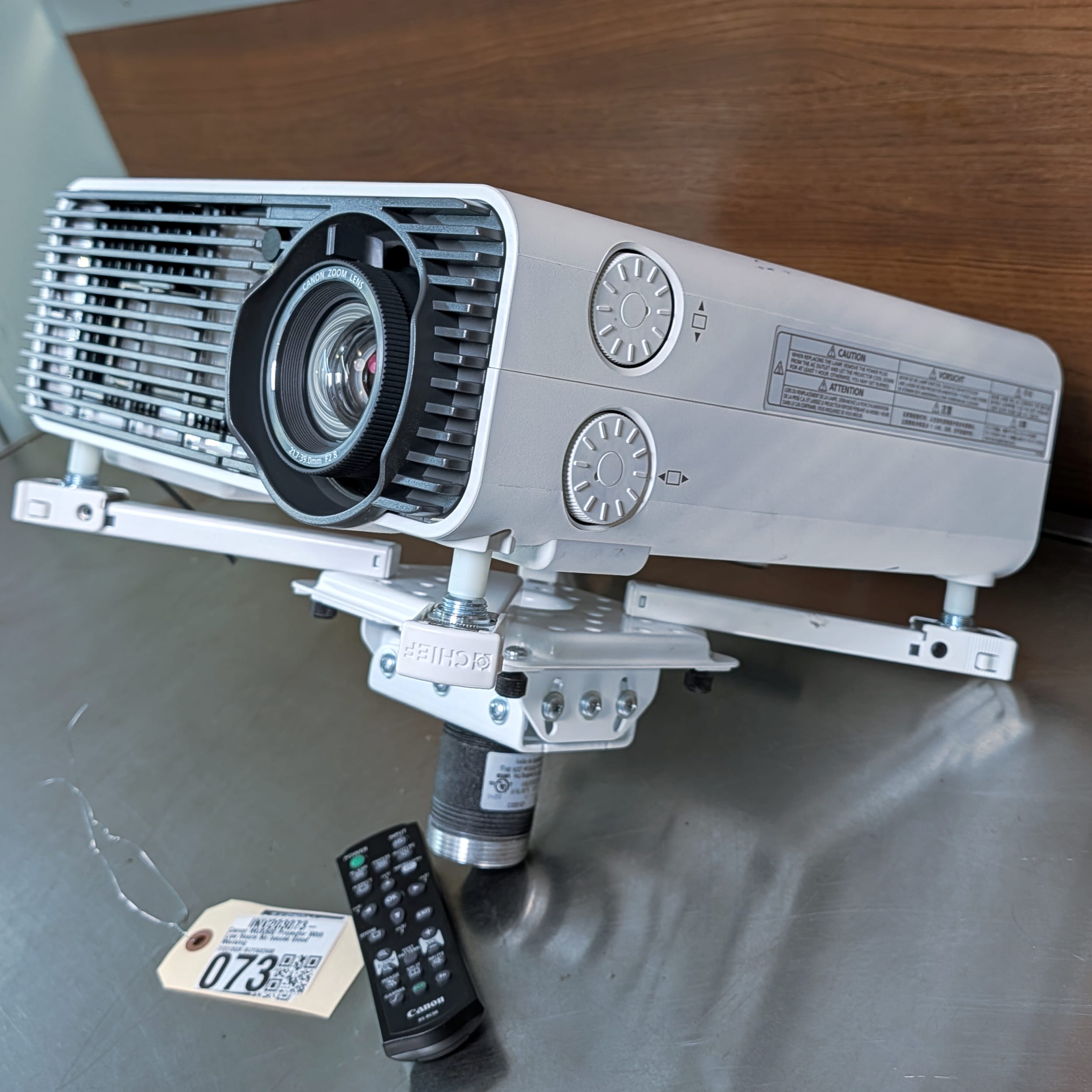 Canon WUX500 Projector Low Hours +Remote +Chief Mount +HDMI +HDBaseT π₯