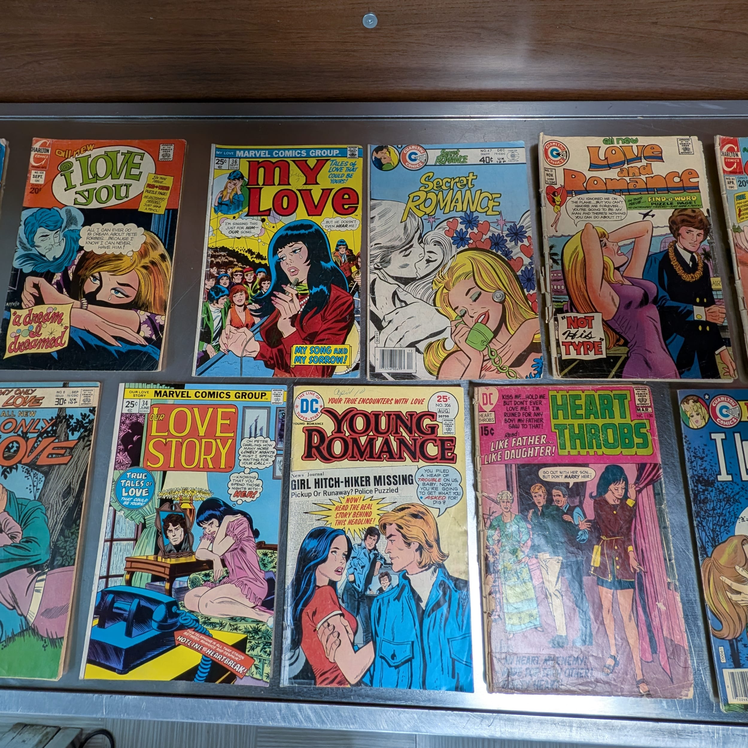 Marvel DC Charlton Romance Comic Lot My Love+I Love You+Heart Throbs+Millie