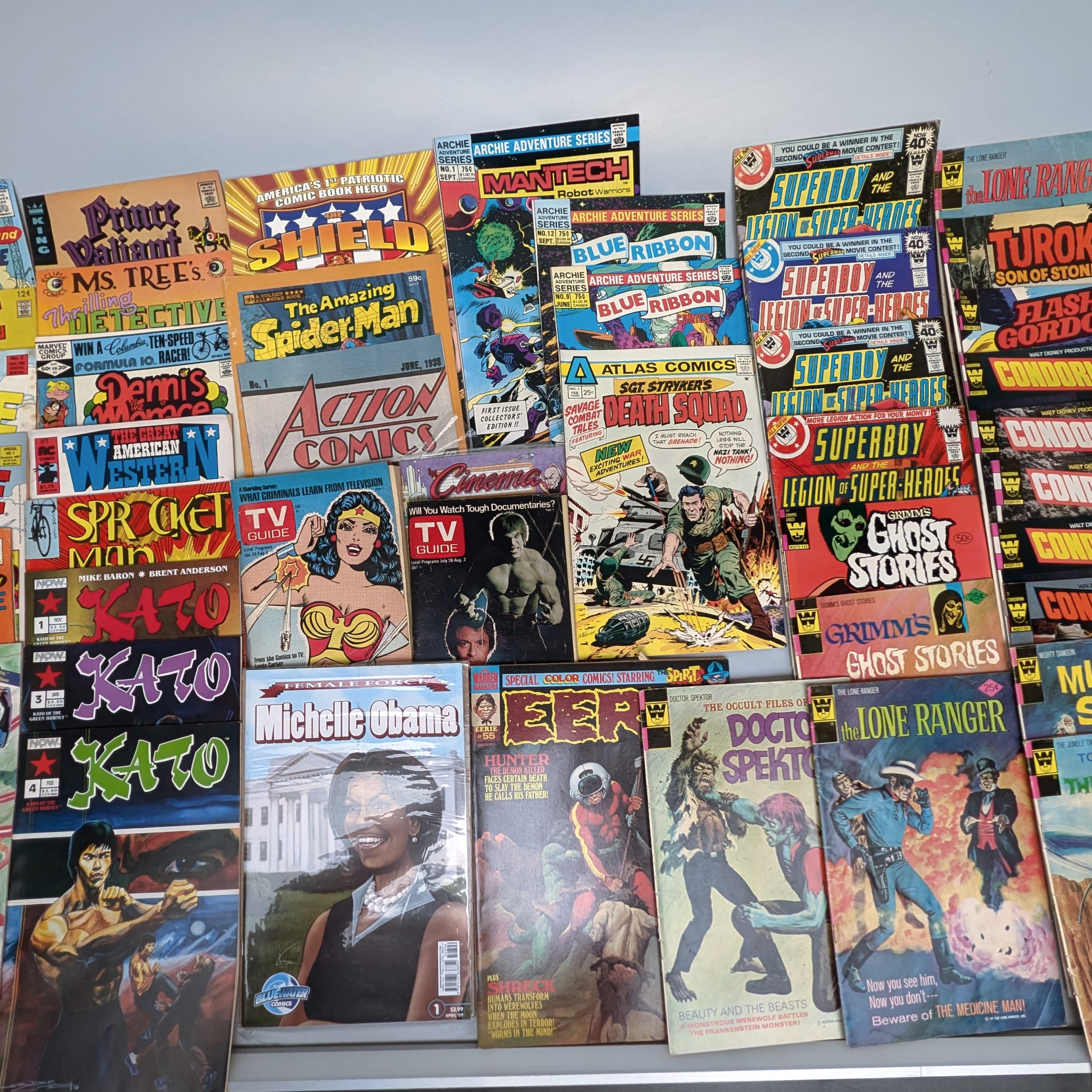 Comic Book Lot Vintage DC+Marvel+Archie+Spider-Man+Action+Popeye+Lone Ranger