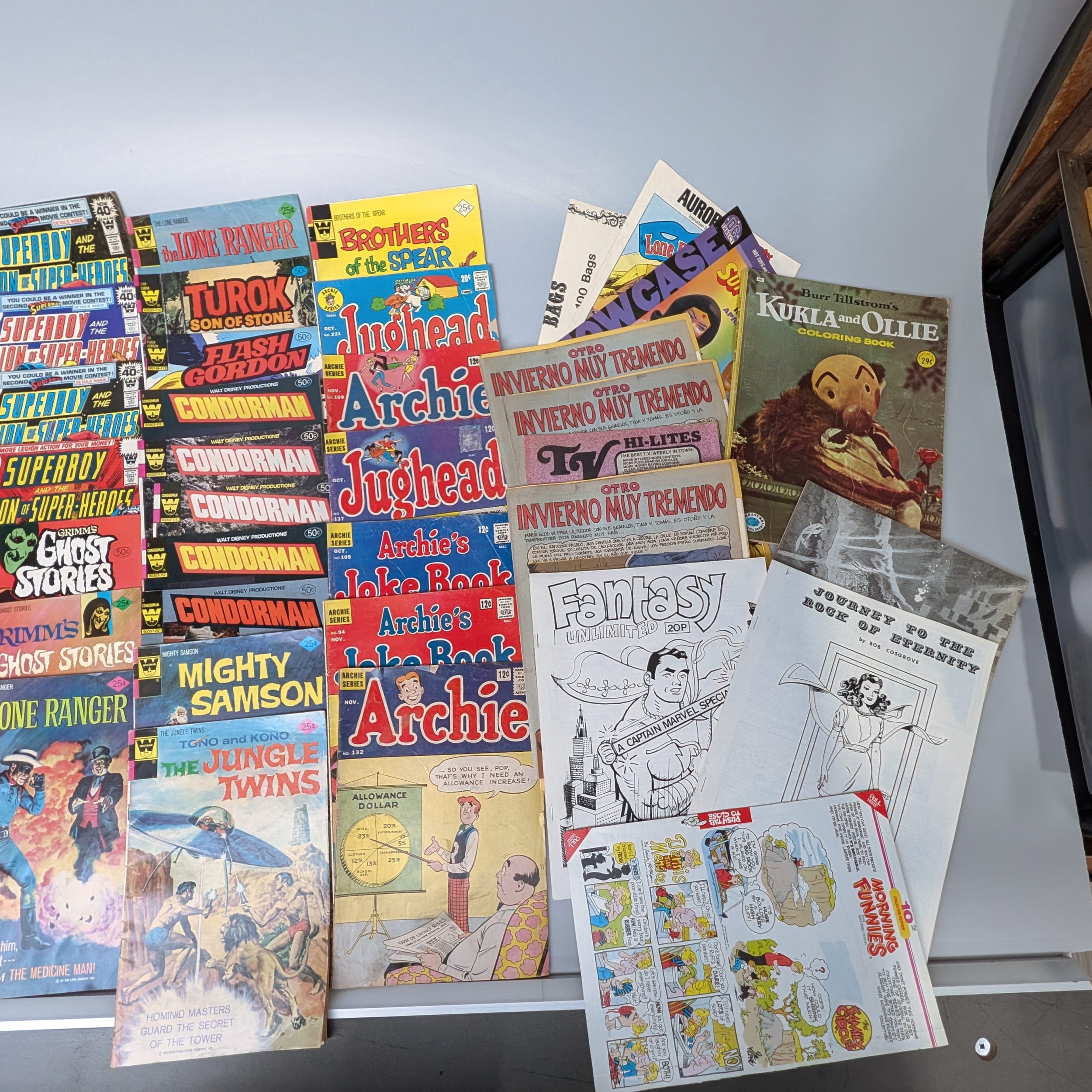 Comic Book Lot Vintage DC+Marvel+Archie+Spider-Man+Action+Popeye+Lone Ranger