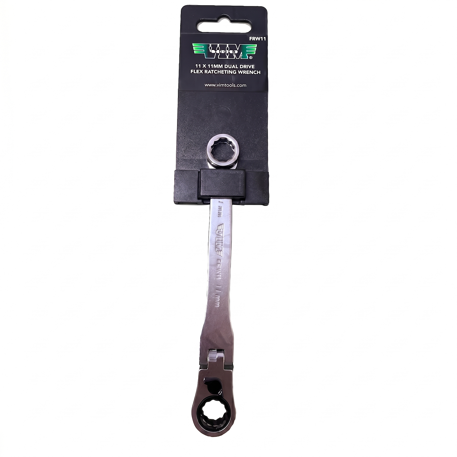Vim Tools 11mm Flex Head Ratcheting Wrench, Dual Drive, 12-Point