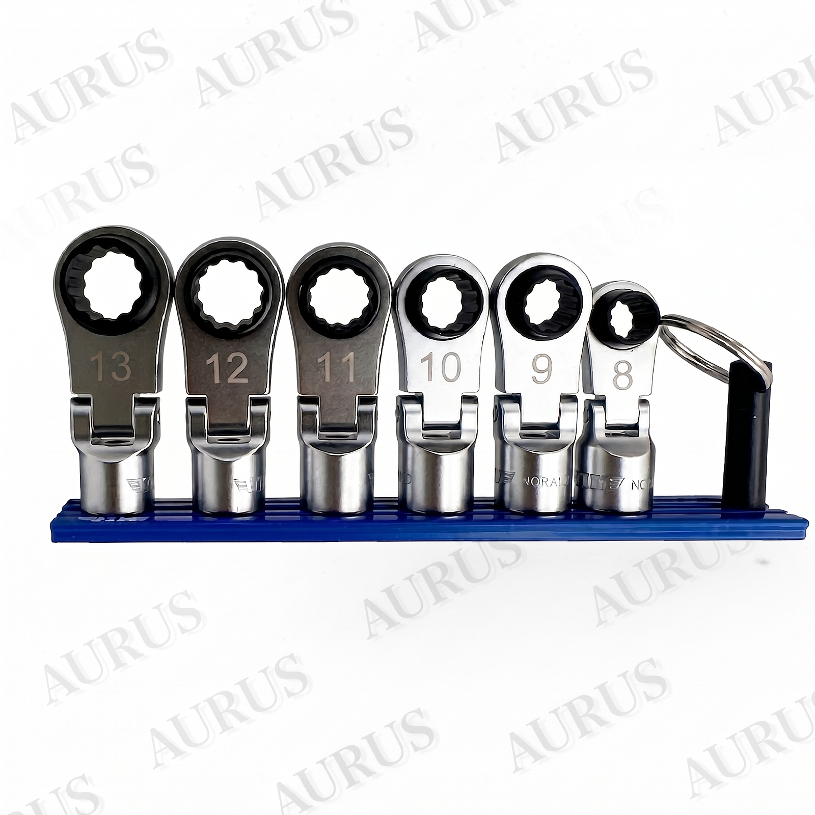 Vim Tools 6pc 12-Point Nano Flex Offset Ratcheting Box Wrench Set 8-13mm — view 1