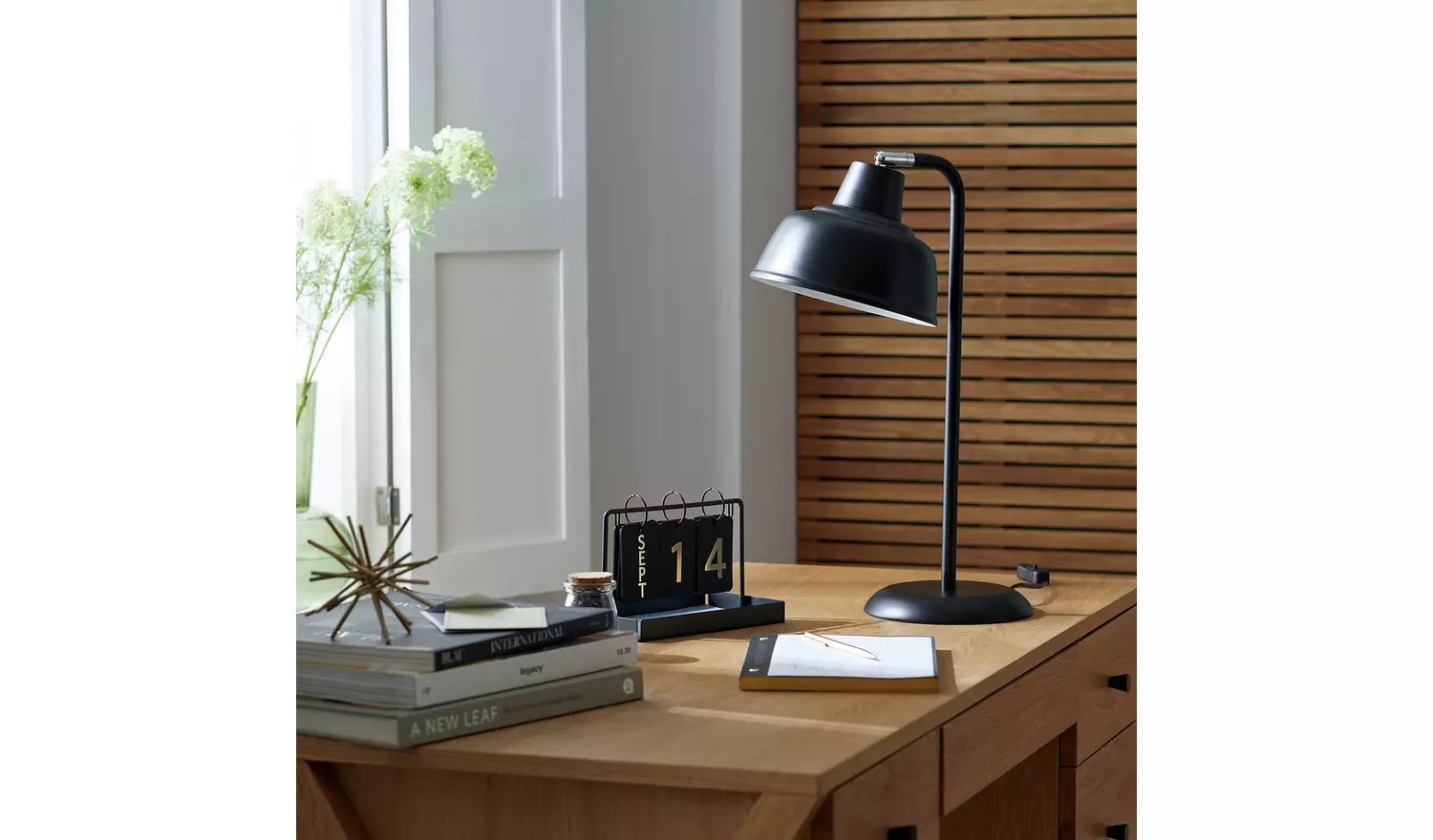 Habitat Benson Metal Table Lamp - Matt Black (OPENED BOX TESTED ITEM)
