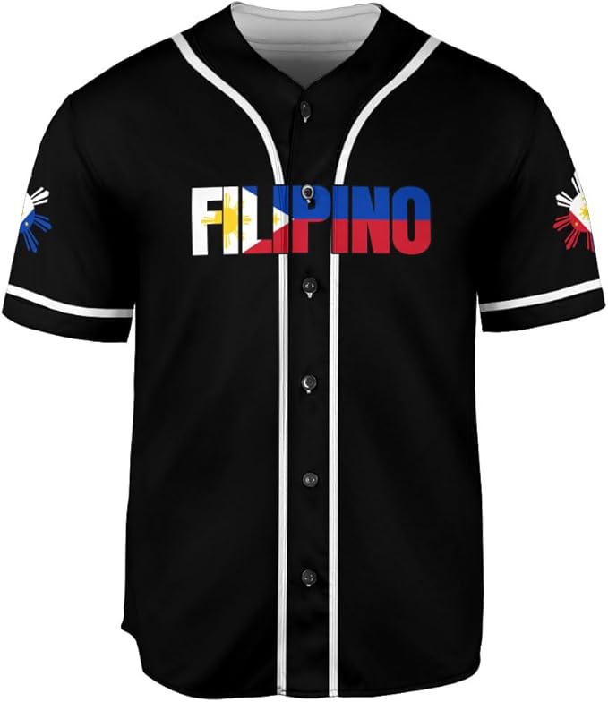 Custom Philippines Baseball Jersey Filipino Flag Baseball Jersey