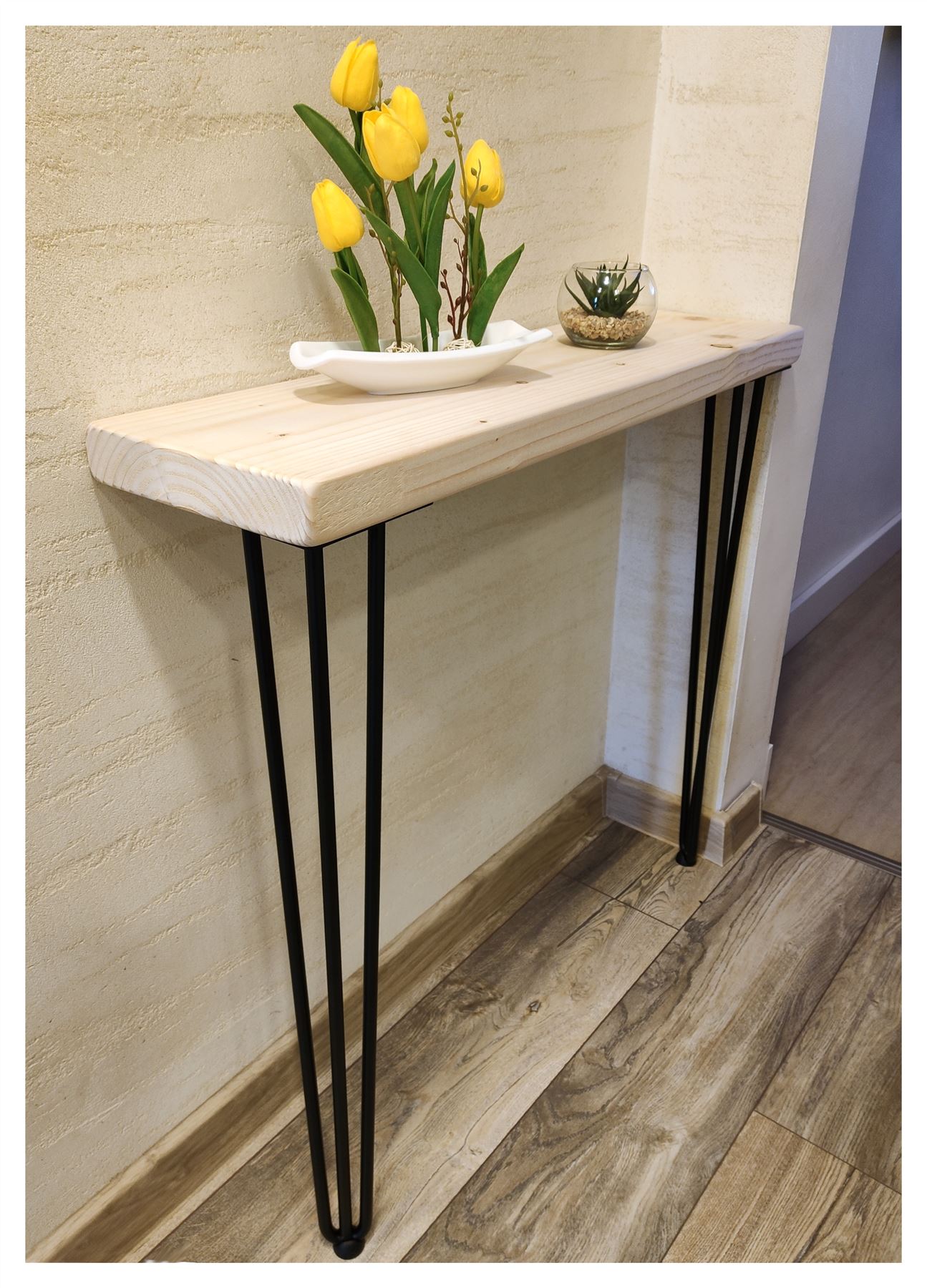 Rustic Console Table Radiator 145mm Hairpin 3R 860mm Unprimed - Picture 6 of 51