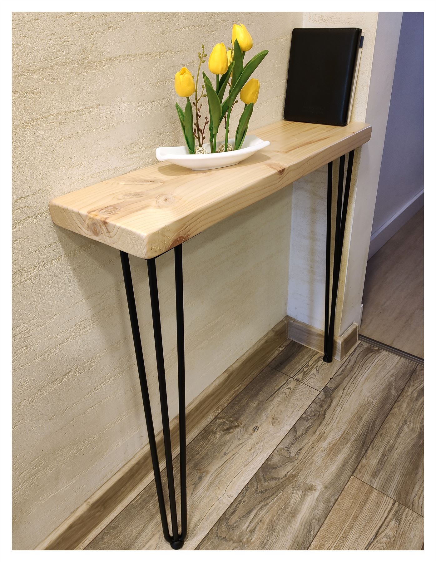 Rustic Console Table Radiator 145mm Hairpin 3R 860mm Primed - Picture 7 of 52