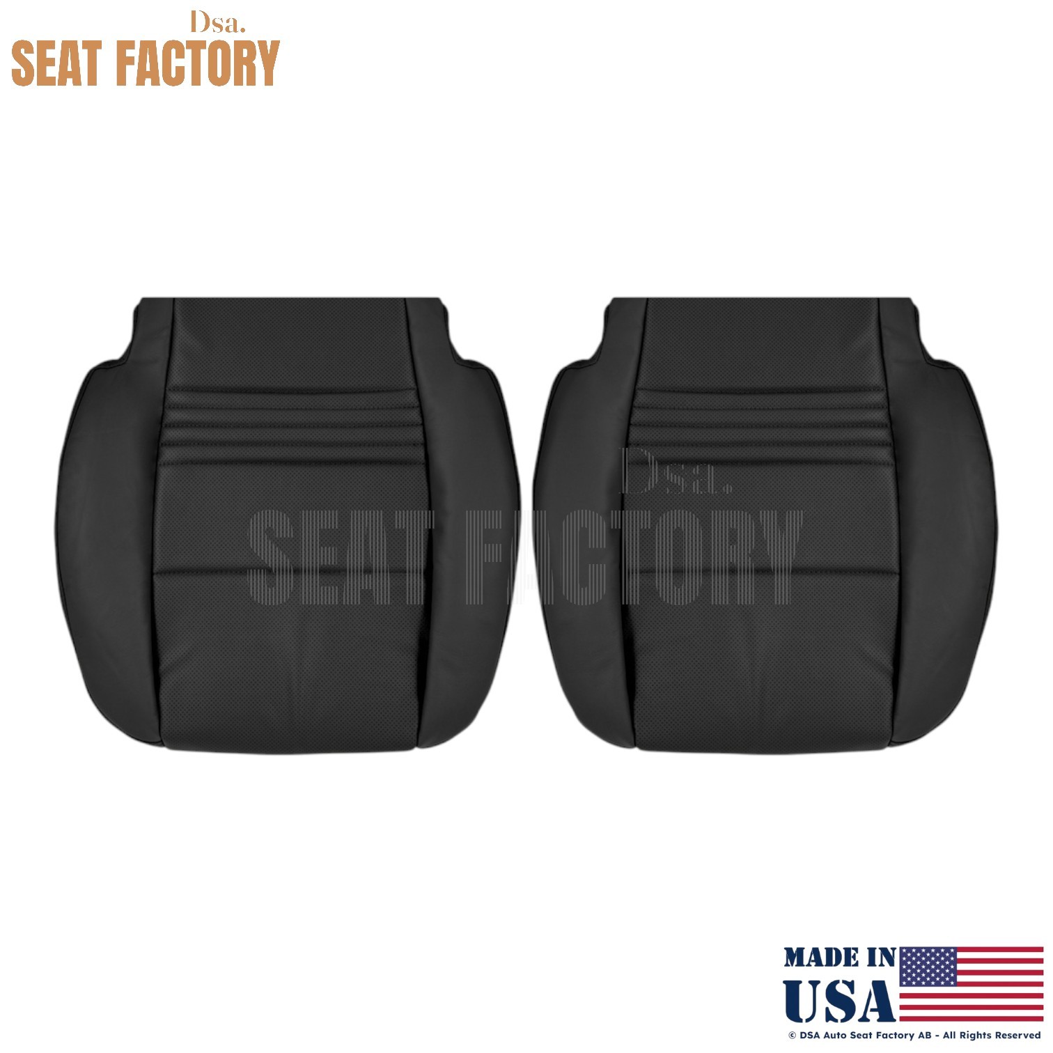 1998-2005 Fits Porsche 911 Front Bottom Replacement Seat Covers - Leather Black