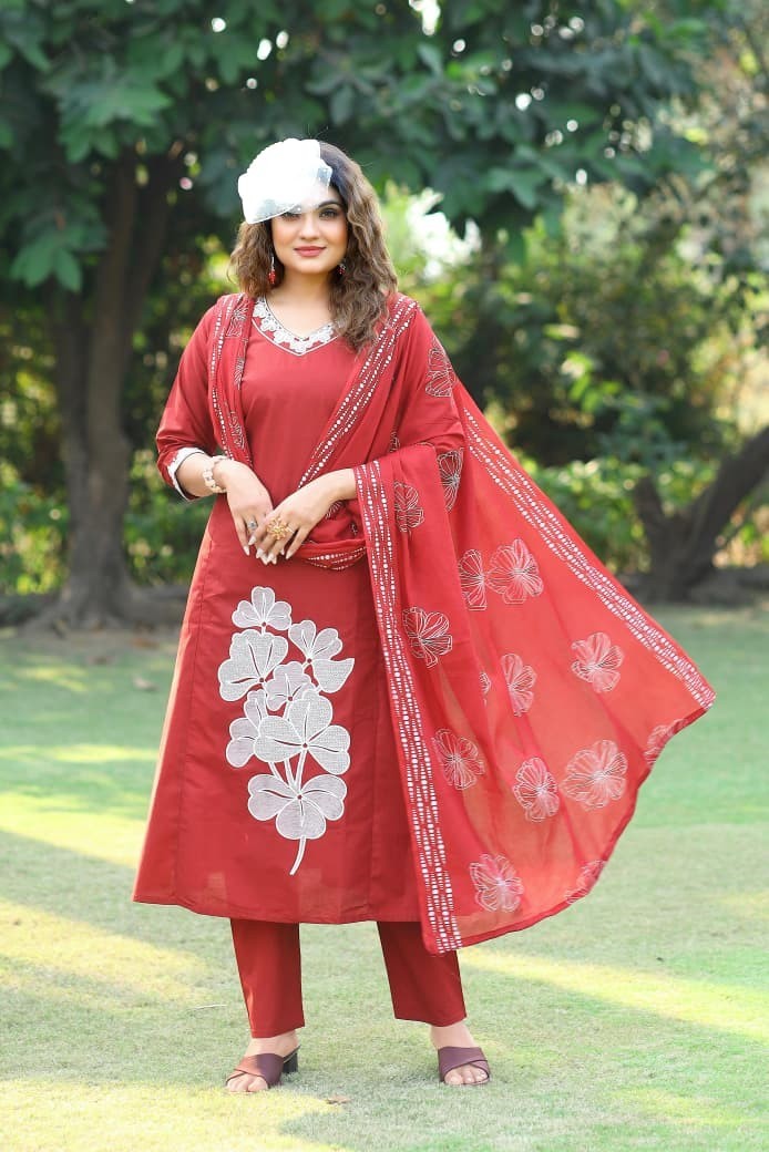 Indian Women Checked Pure Cotton Floral Printed Kurta Kurti Top Tunic Dress