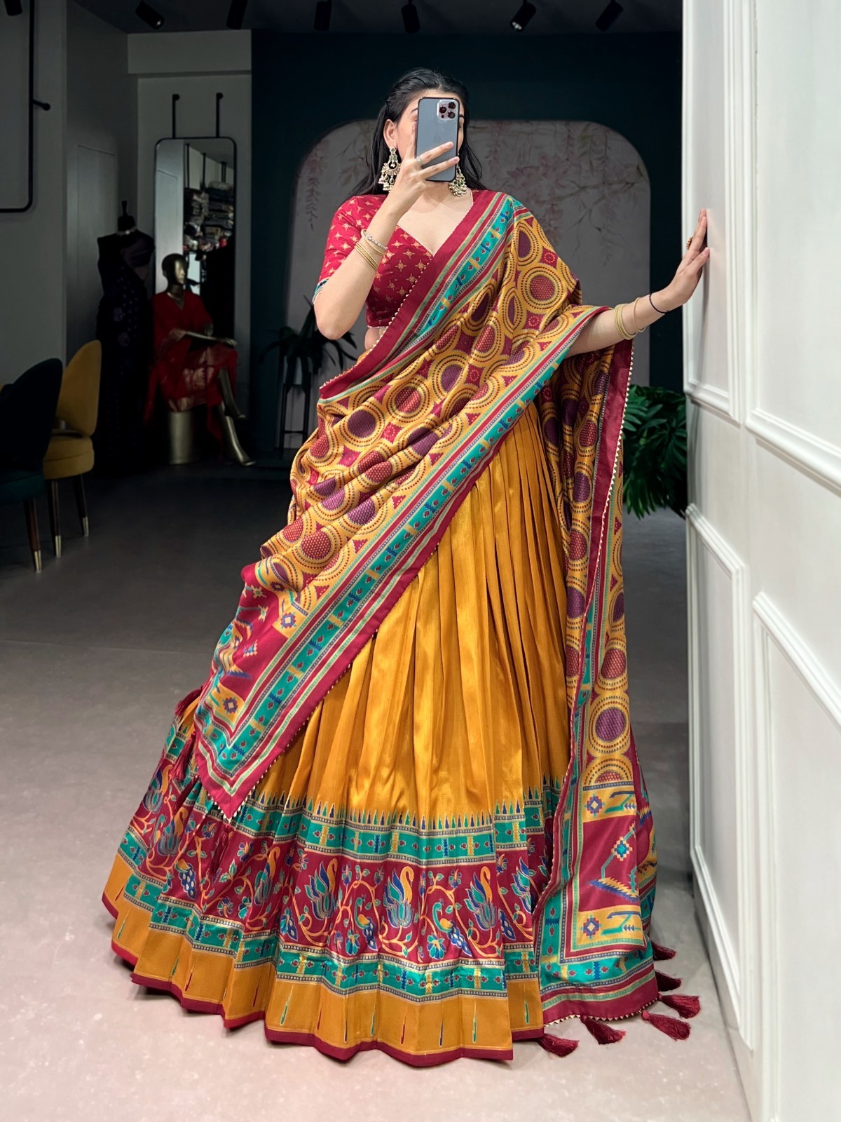 Designer Flower Work & Embroidery Work Lehenga Party Wear Lehenga Choli