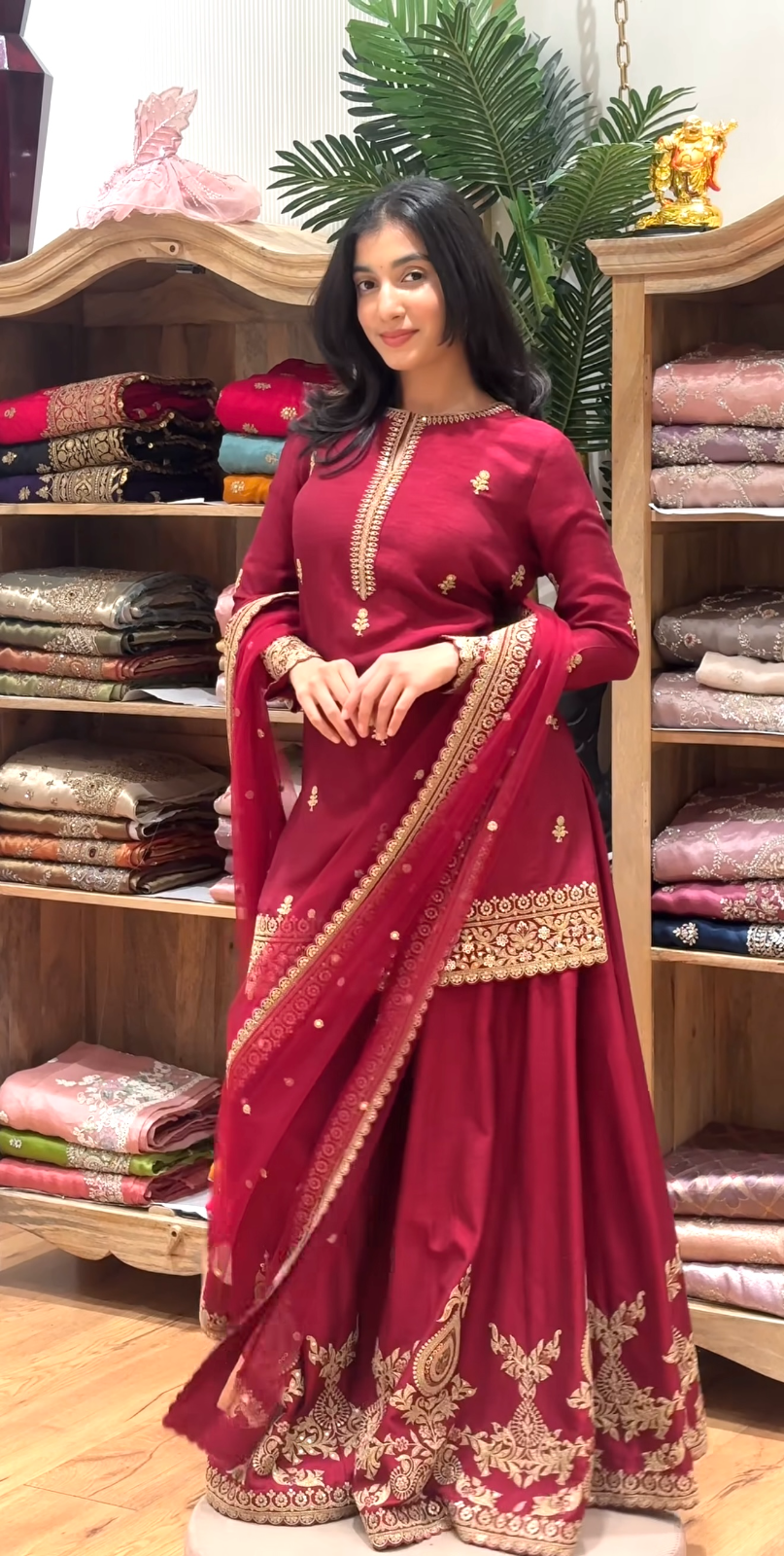 Fancy Designer Satin Salwar Kameez Heavy Natural Crepe Silk Dupatta For Women