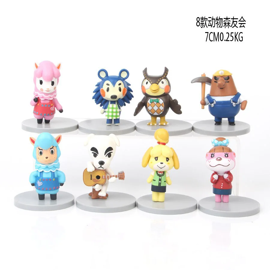 8Pcs Animal Crossing Figures 7cm Isabelle Tom Nook Cake Decoration Toys