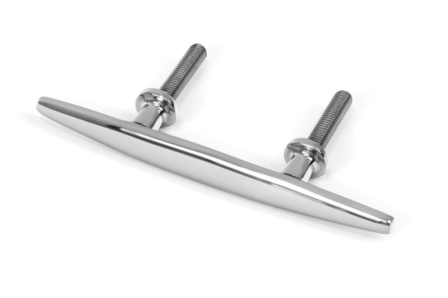 Heavy Duty 6' Stud Mount Cleat - Polished 316 Stainless Steel with 2' Studs