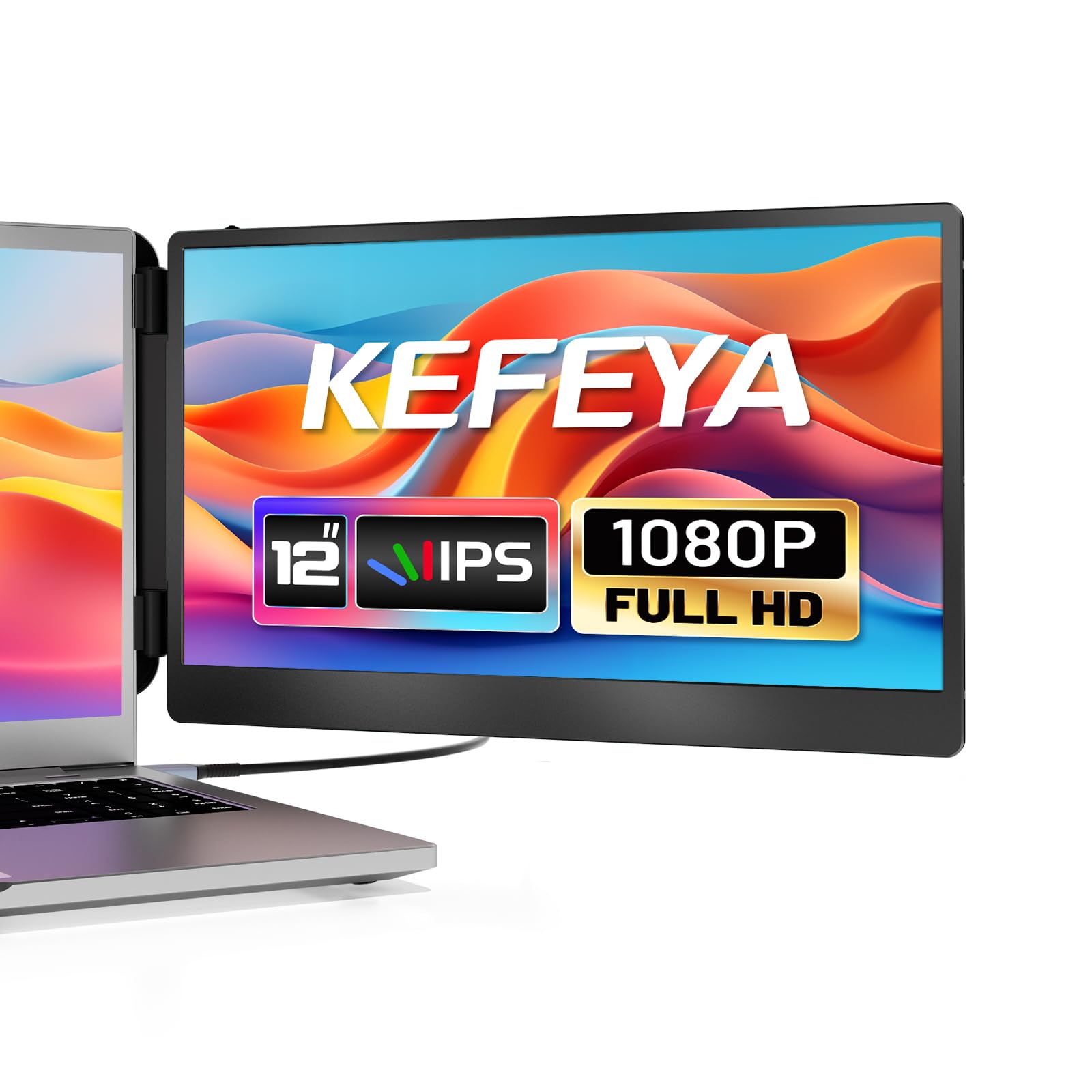 KEFEYA Portable Laptop Screen Extender FHD 1080P Monitor IPS Display