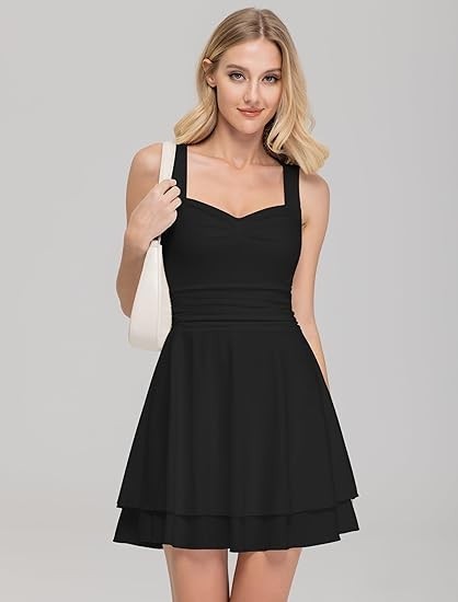 ruched waist ruffle mini dress Ruched Waist Ruffle Mini Dress - Ruffle Dresses - Black