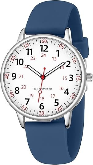 Nurse Watch for Women Waterproof Analog Silicone Watch with Second Hand Nursing
