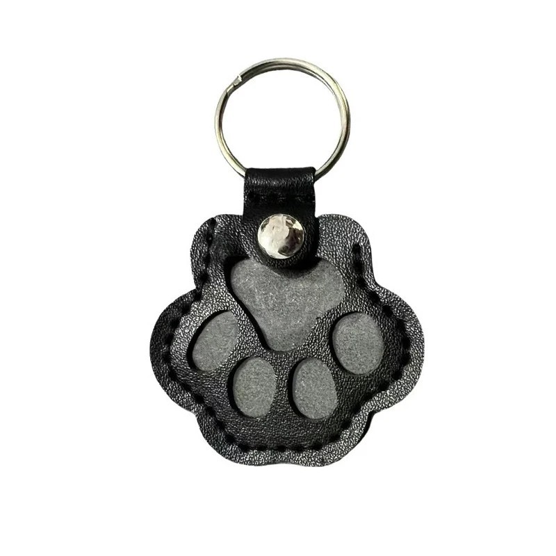 Pet Hair Memorial Keychain PU Leather Keepsake Locket Pendant