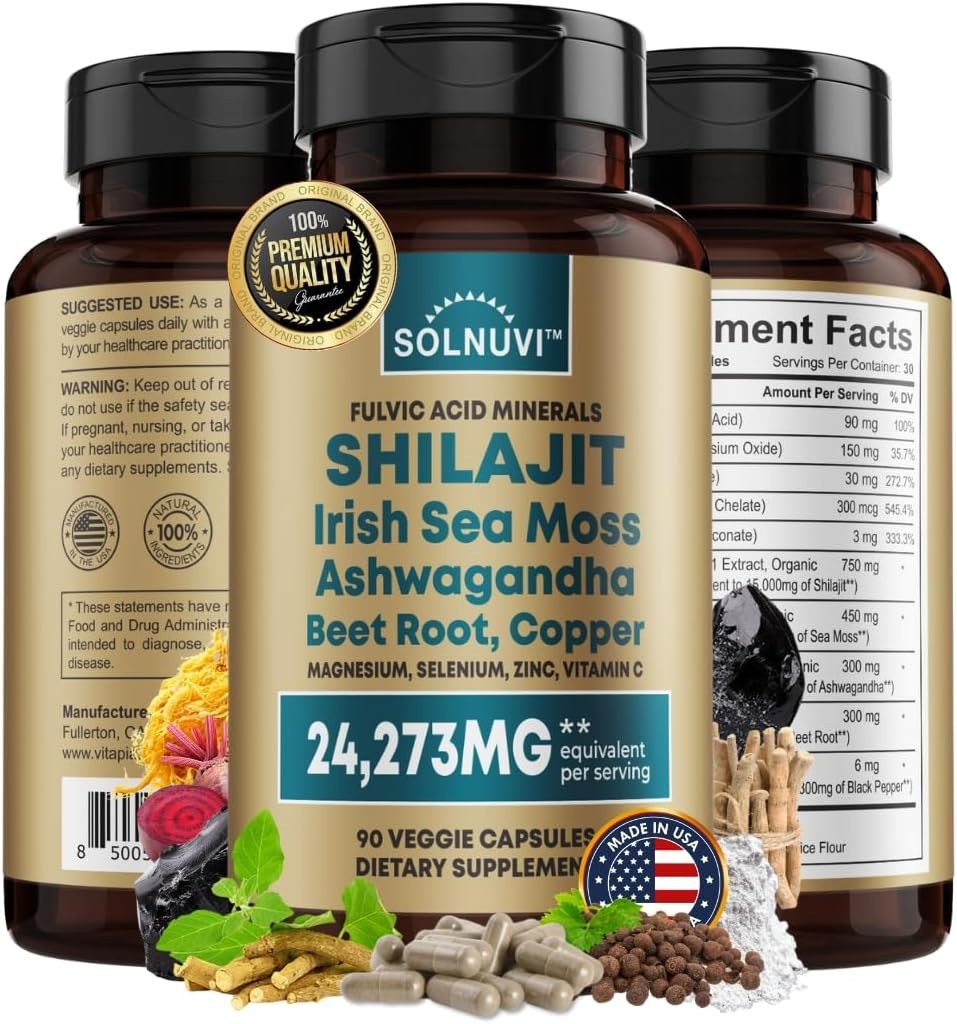 Shilajit Pure Himalayan with Sea Moss Ashwagandha 90 Count