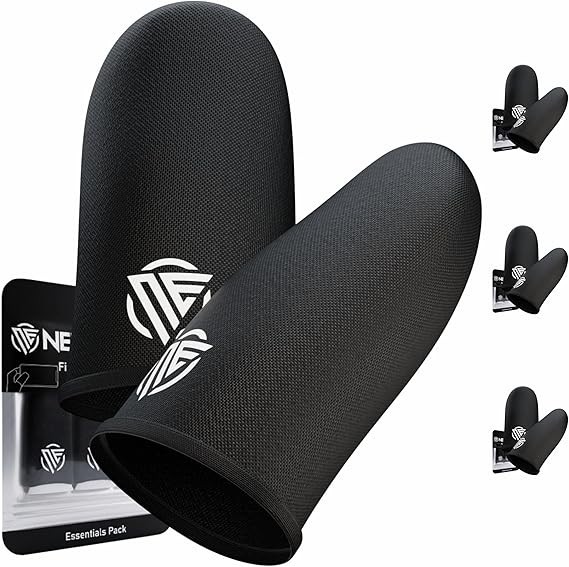 Gaming Finger Sleeves 6-Pcs,Ultra-Thin Carbon Fiber,Anti-Sweat & Anti-Slip,Unive