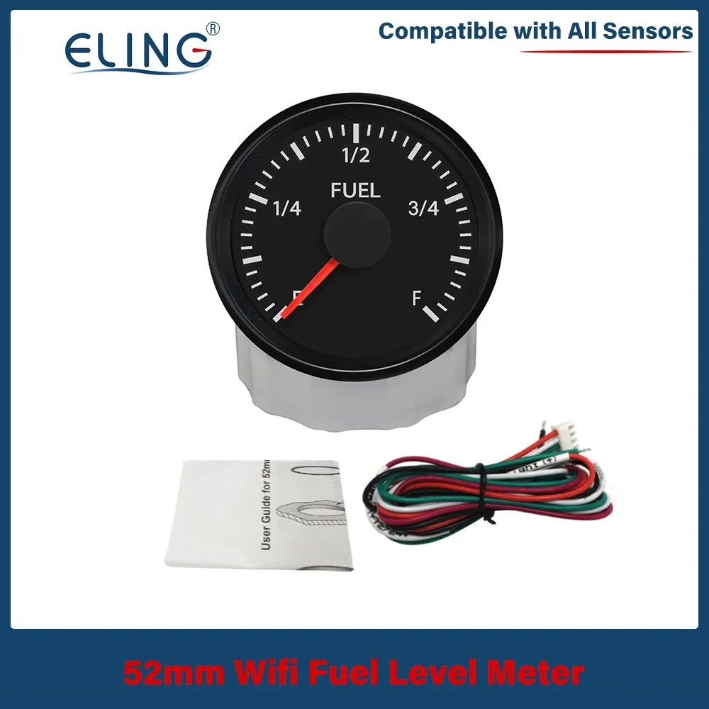 ELING 52mm WiFi Fuel Level Meter for Car and Boat - 12V 24V Compatible