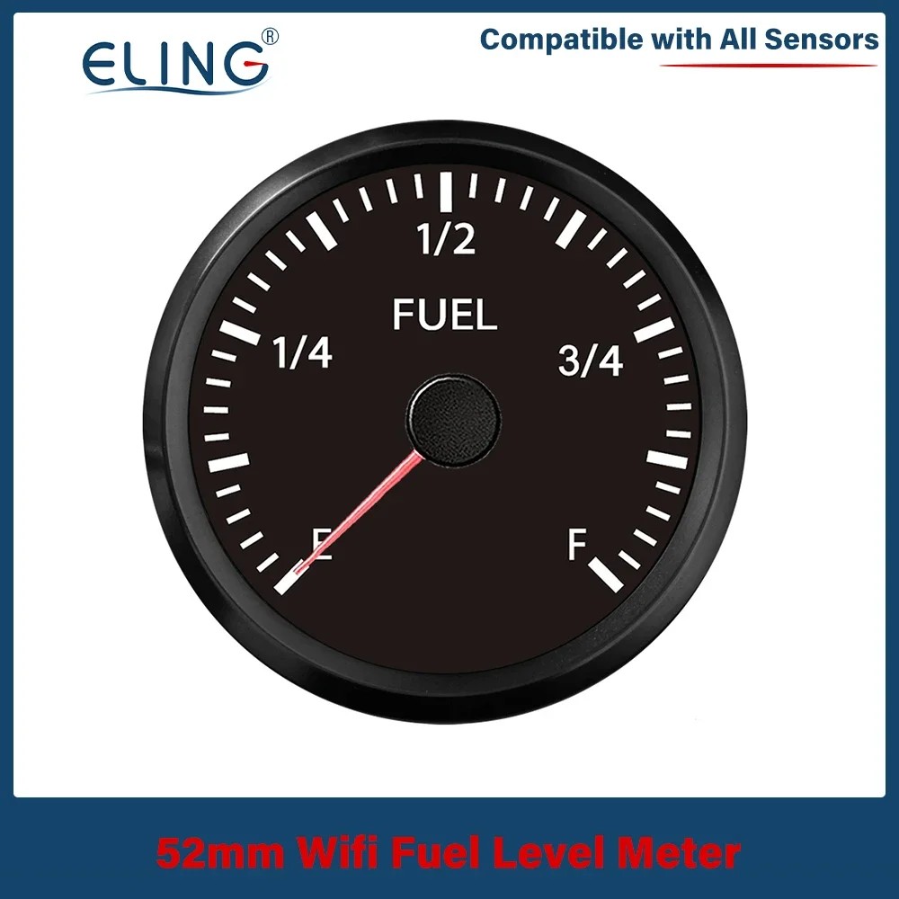 ELING 52mm WiFi Fuel Level Meter for Car and Boat - 12V 24V Compatible