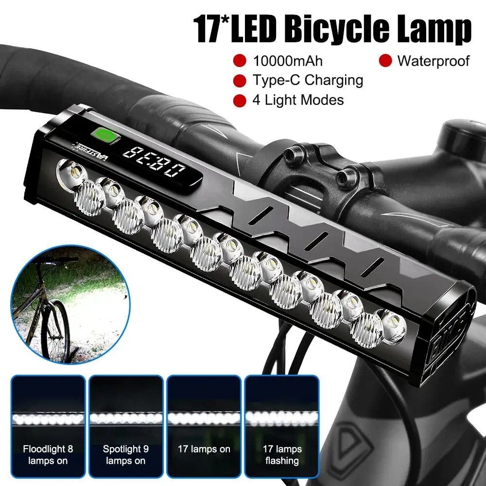 VASTFIRE Bicycle Front Light | 17 LED 25500 Lumen | Waterproof | USB Charging