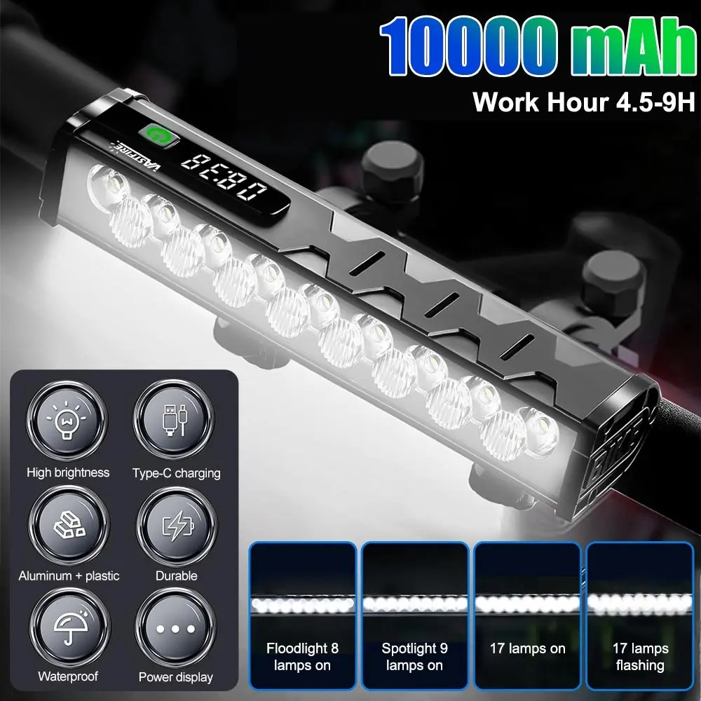 VASTFIRE Bicycle Front Light | 17 LED 25500 Lumen | Waterproof | USB Charging