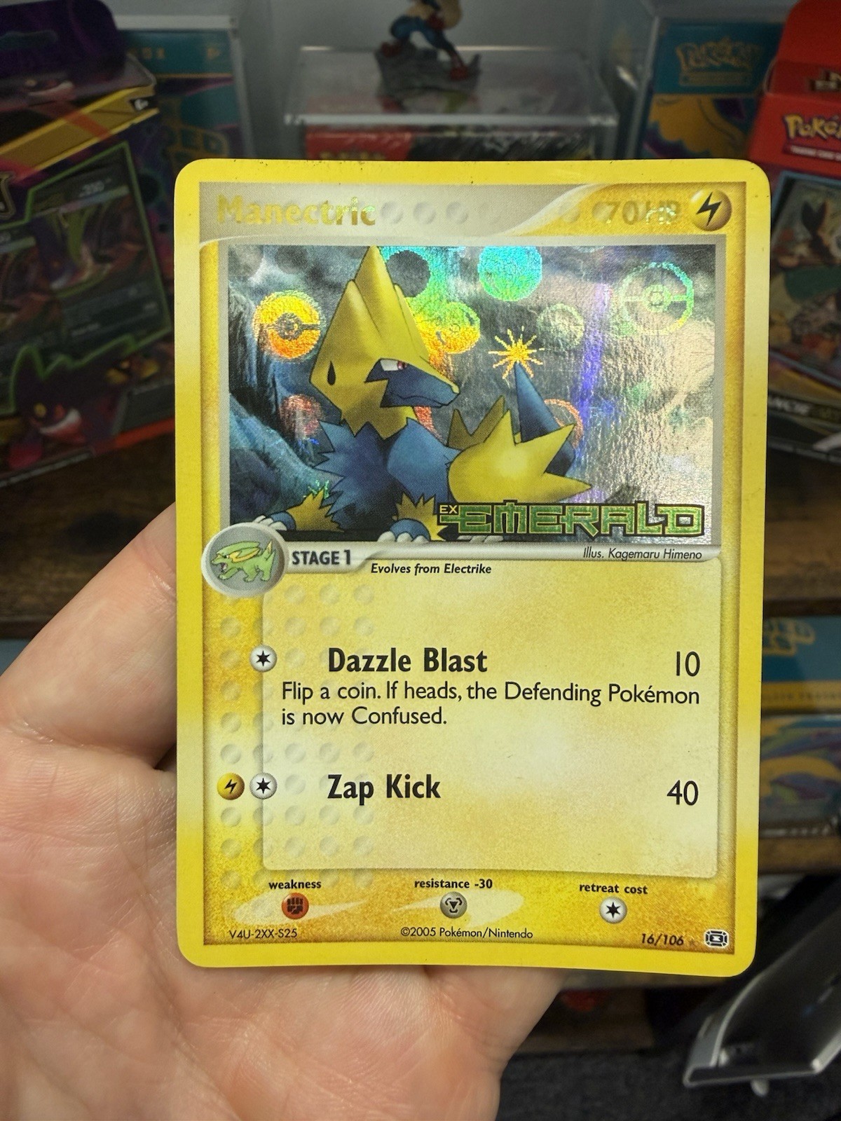 Manectric 16/106 Rare EX Emerald Reverse Holo Stamped Pokemon Card