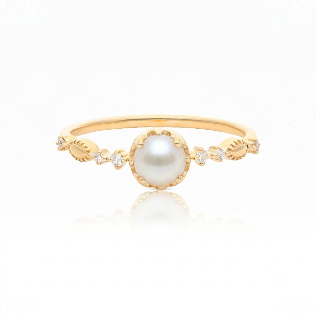 14K Gold Multi-Gemstone Option & Diamond Gift Ring Jewelry