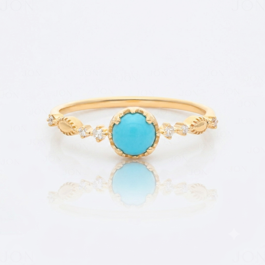 14K Gold Multi-Gemstone Option & Diamond Gift Ring Jewelry