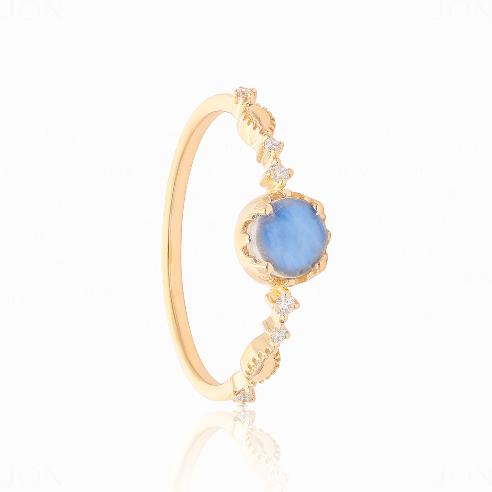 14K Gold Multi-Gemstone Option & Diamond Gift Ring Jewelry