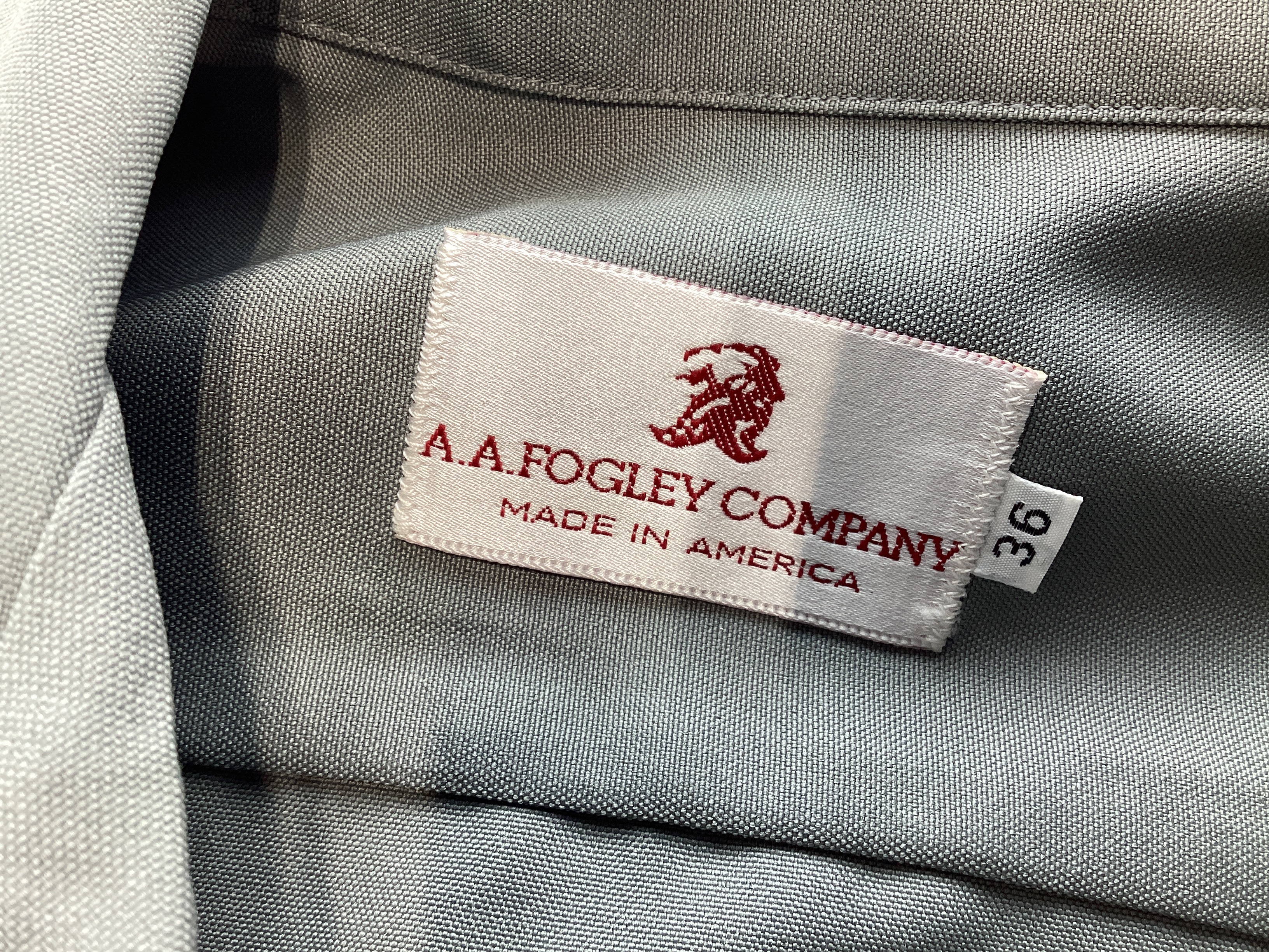 Mens A.A. Fogley Company Gray Short Sleeve Button Up Shirt Pants Set 36R W30 NEW - Picture 3 of 4