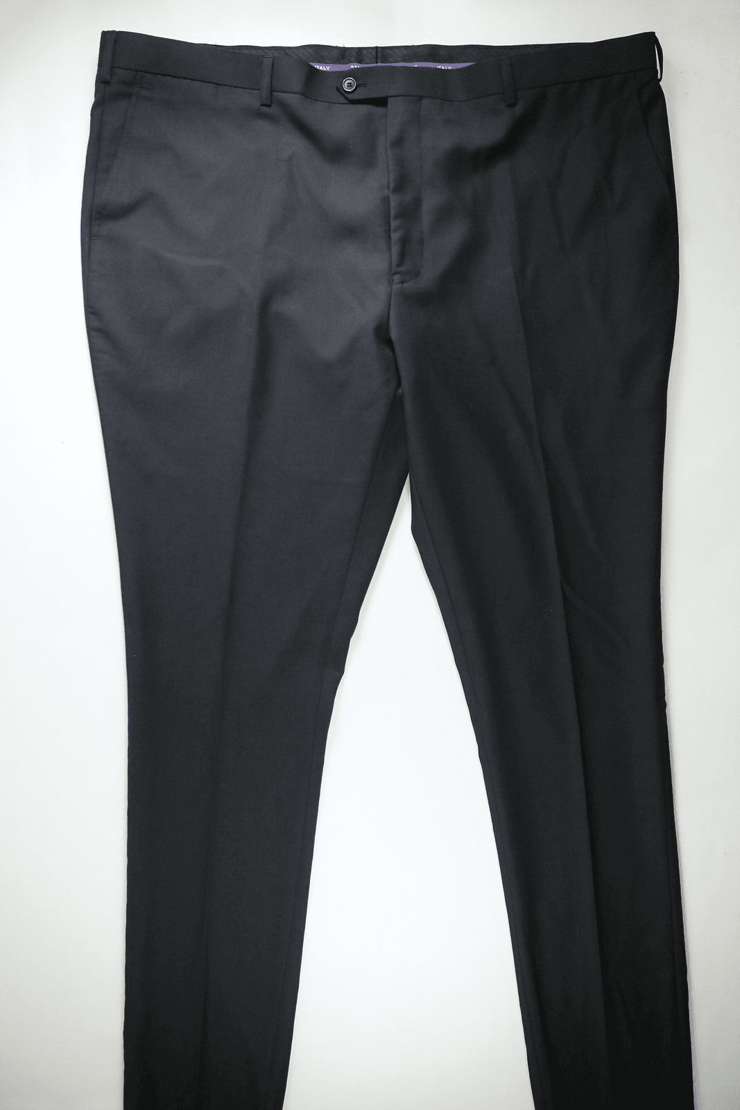 mens black wool dress pants Mens Black Diamond Classic Fit Solid Navy Blue Pleated Wool Dress Pants