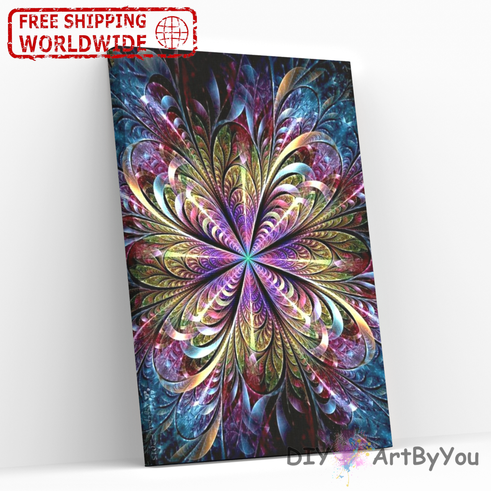Paint By Numbers Kit Pattern Abstract Brush Kids Wall DIY Framed Decor Draw Home