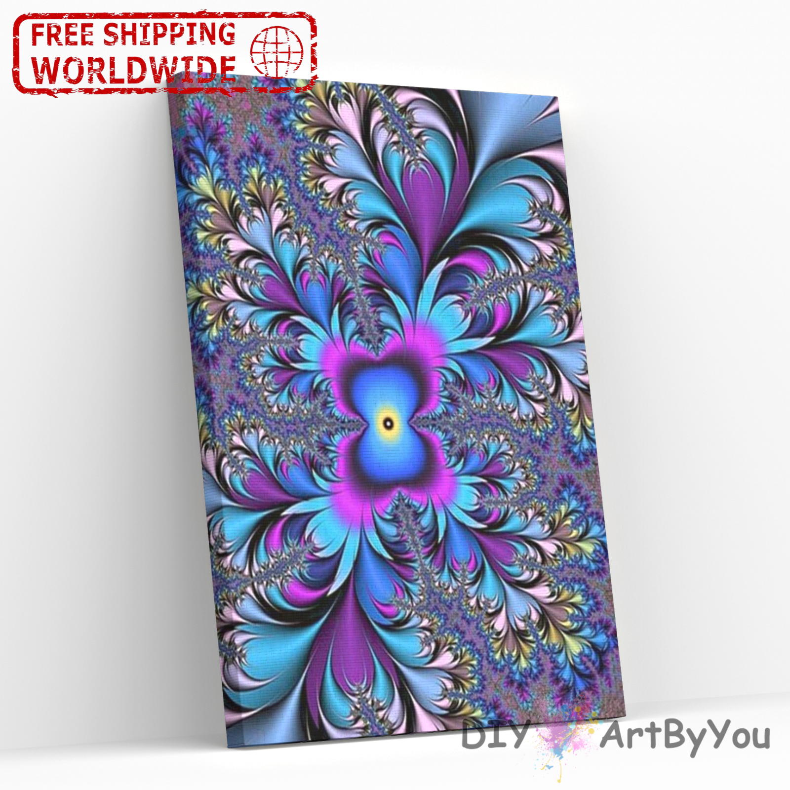 Paint By Numbers Kit Pattern Abstract Painting DIY Art Canvas Framed Acrylic Oil