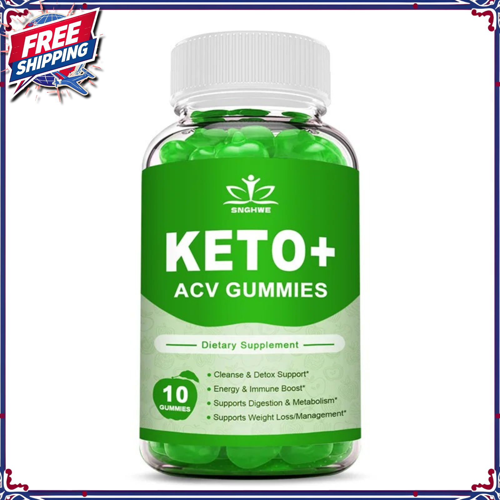 Keto Diet Ketosis Gummies Apple Cider Vinegar Weight Loss Slimming Detox Support