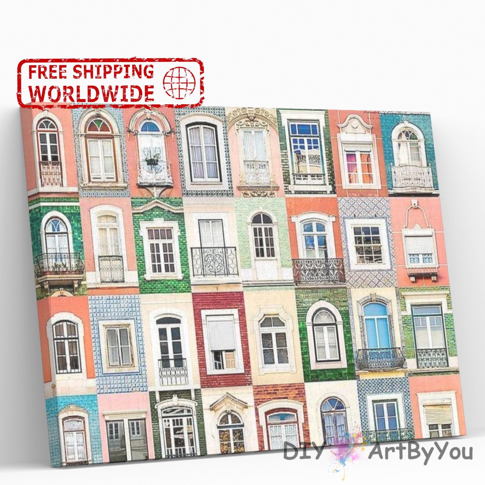 Paint By Numbers Kit Doors Pattern Abstract Wall Framed Adult Home Brush Canvas