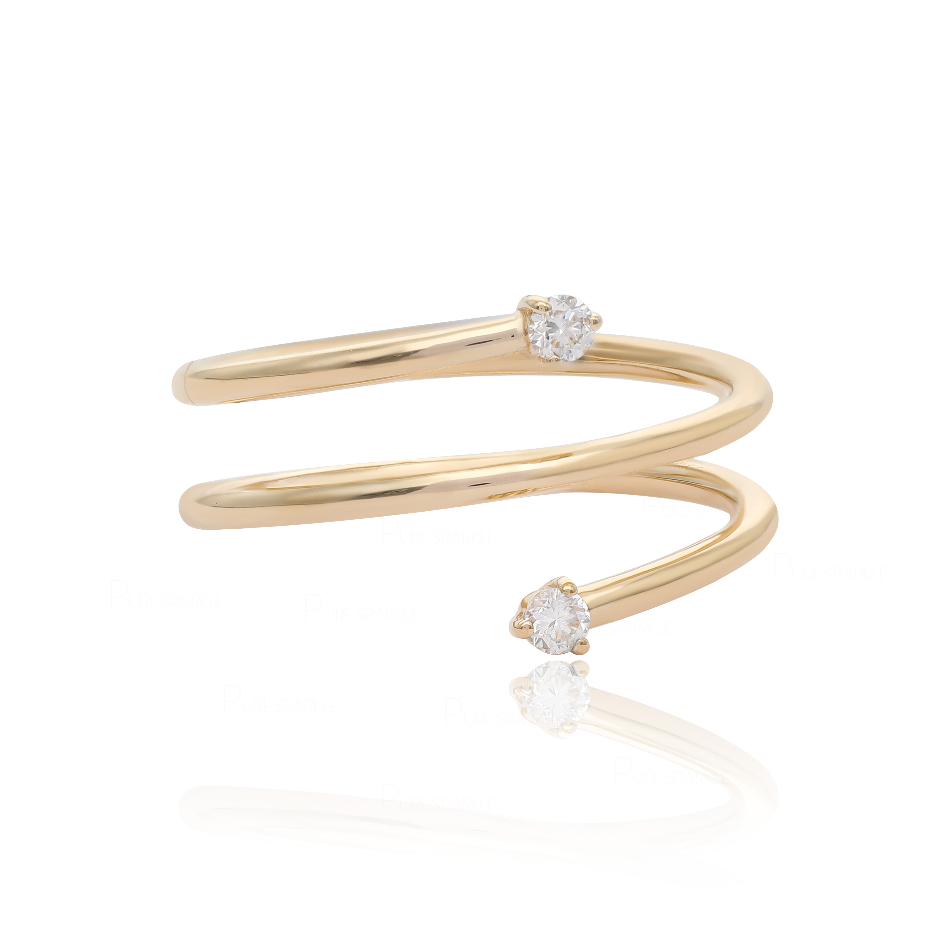 14K Gold Natural Diamond Wrap Ring Size-3-8 US-Gift For Her Jewelry - Picture 12 of 14