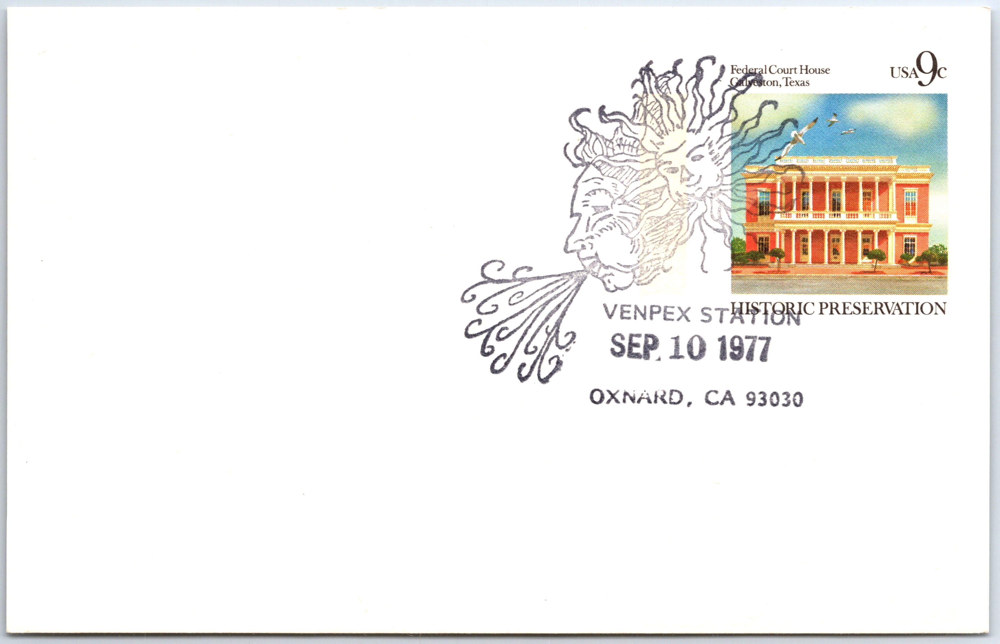 US SPECIAL EVENT CARD VENPEX EXHIBITION STATION AT OXNARD CALIFORNIA 1977 - B - Picture 1 of 2