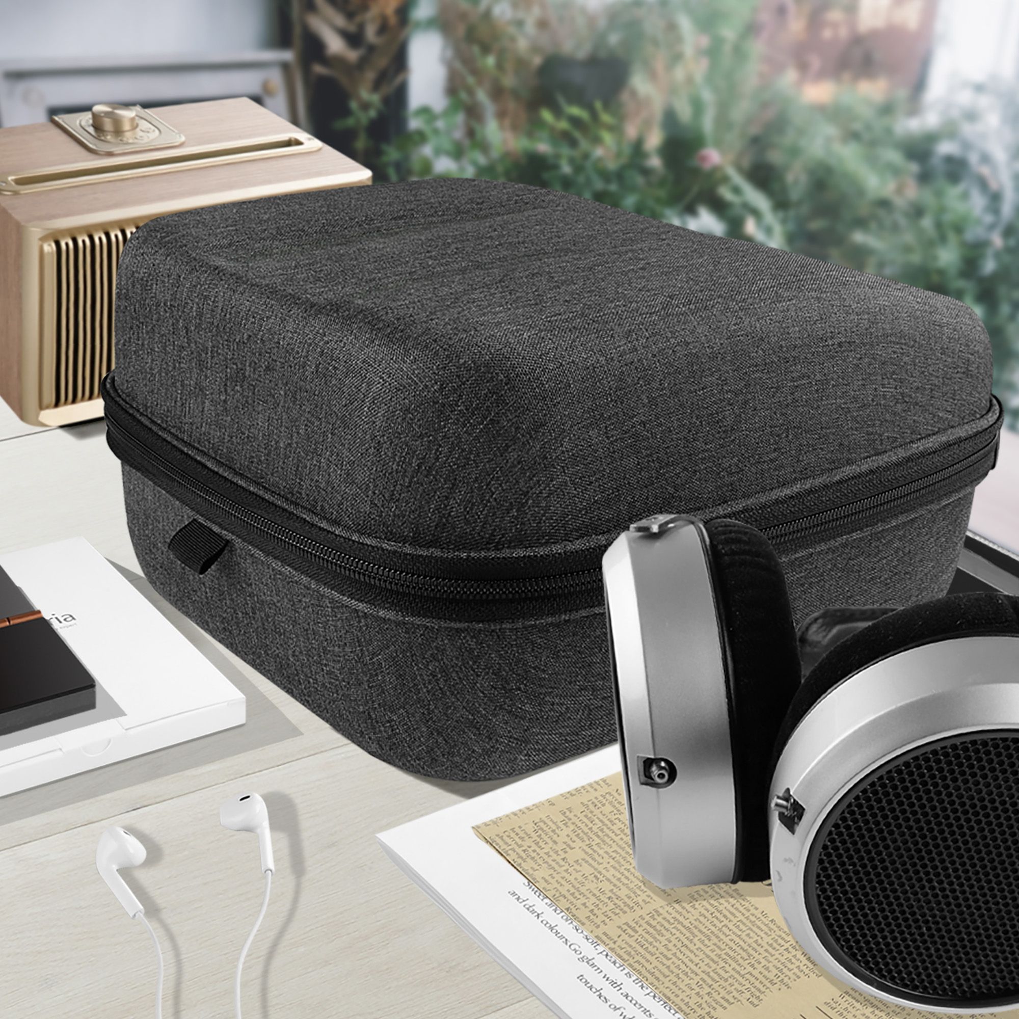 Headphone Case for HiFiMAN HE 6se, HE1000, Audeze Maxwell Headset, Protective Hard Shell Carrying Bag with Cable Storage