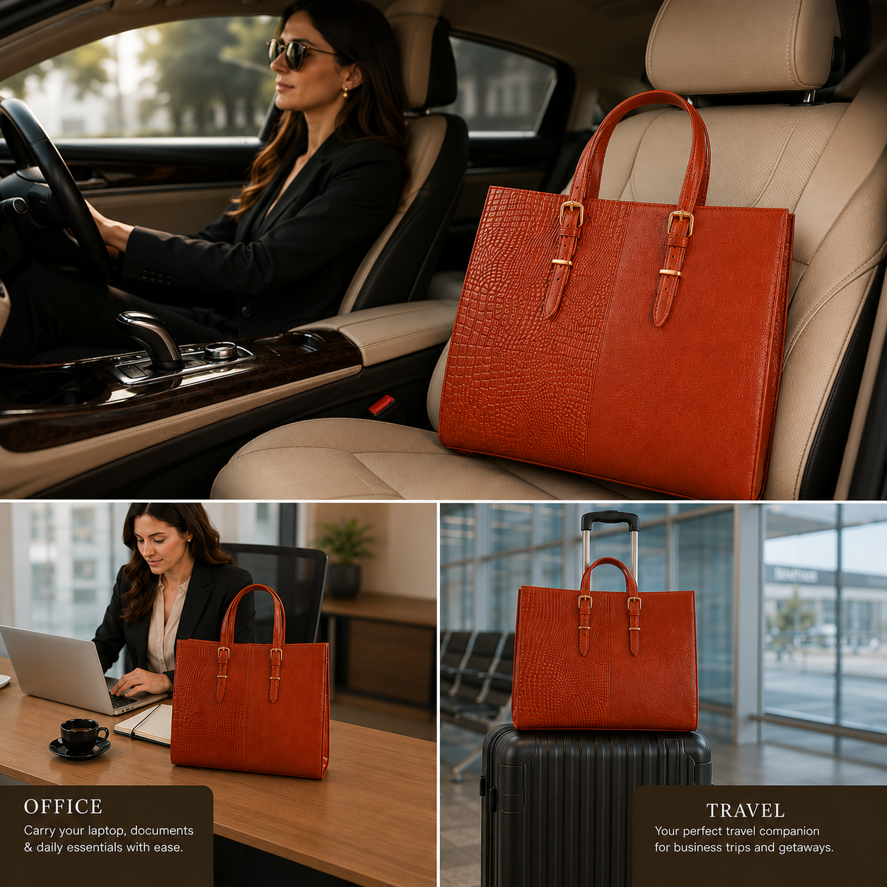 Leather tote bag product detail