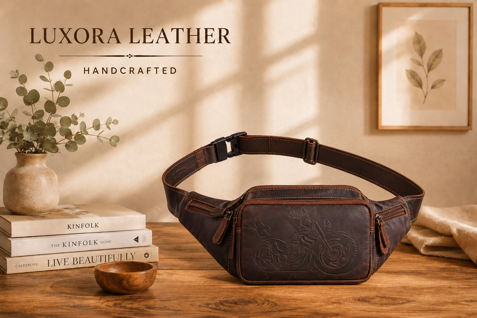 Genuine leather fanny pack